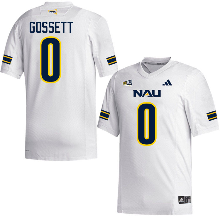 Northern Arizona Lumberjacks #0 Quran Gossett College Football Jerseys,Uniforms Stitched-White